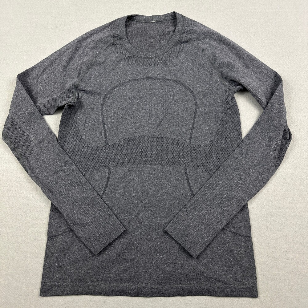 Lululemon Shirt Women 10 Blue Solid Swiftly Tech Long Sleeve Crew Seamless Run